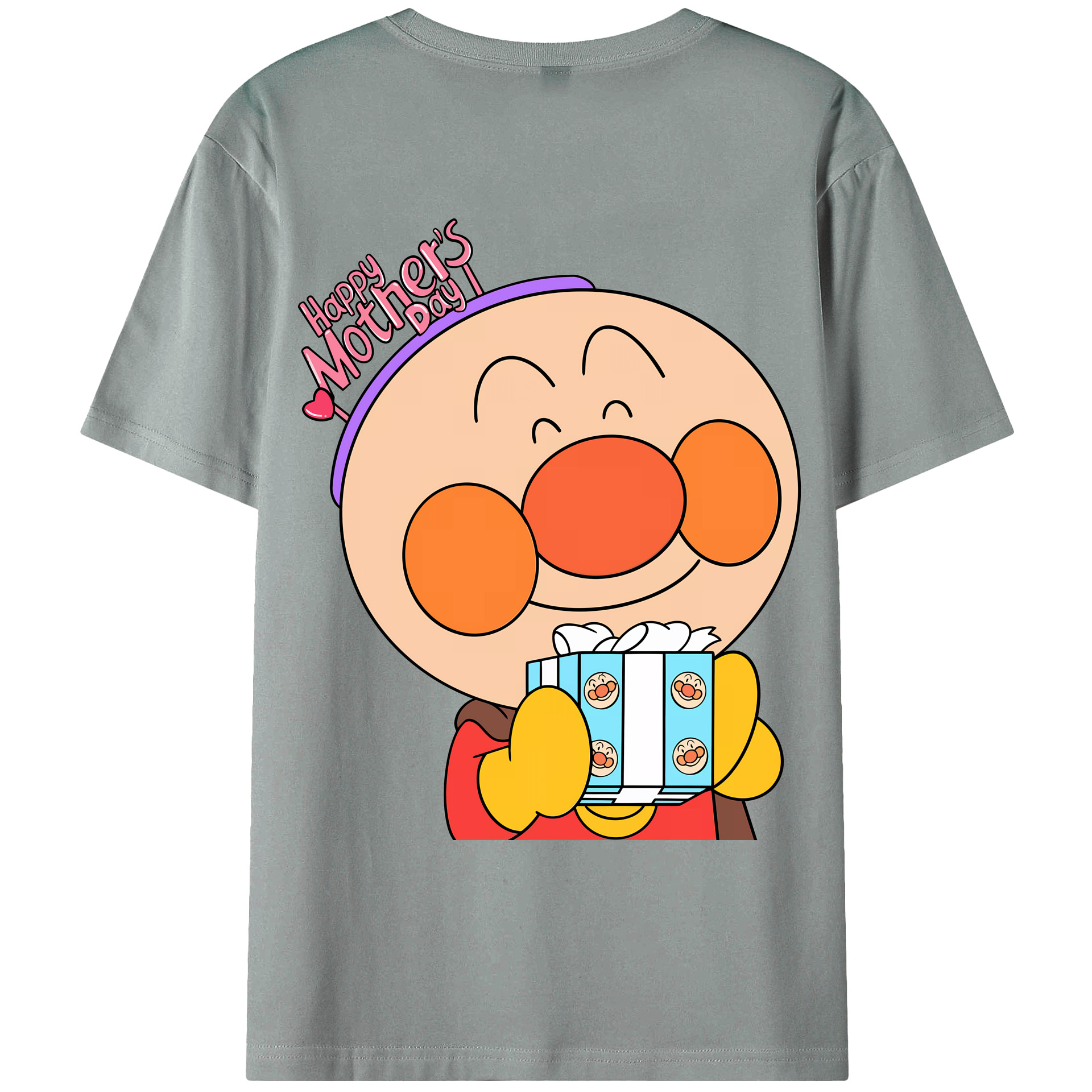 （画像用） アンパンマン Anpanman 綿100％ メンズ半袖Tシャツ（バックプリント） 通気性